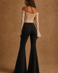 GJG Denim Velvet Riot Bell Bottom Jeans — Black & Copper