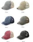 Distressed Messy Bun Hat Cap - Online Only