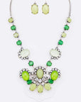 Crystal Bejeweled Statement Necklace Set