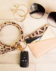 Farrah Leopard Key Ring Wallet Bracelet Combo