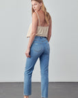 Denim Lab USA High Rise Distressed Straight Jeans