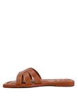 Aura Faux Leather Flat Sandals