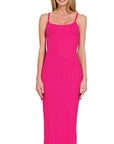 Size Small | Zenana Ribbed Bodycon Midi Dress in Pink - My Pampered Life Seattle