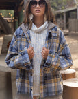POL Flannel Oversized Jacket with Hoody