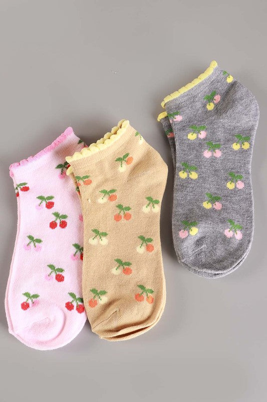 Cherry Low Cut Socks 12Pairs