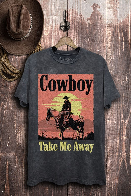 Cowboy Take Me Away Graphic Top - Online Only