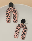 Embossed Animal Print Arch Drop Earrings - Online Only