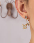 Pave Rhinestone Butterfly Earrings - Online Only