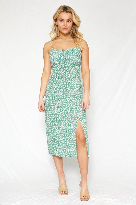 Miss Sparkling |Front Side Slit Maxi Dress
