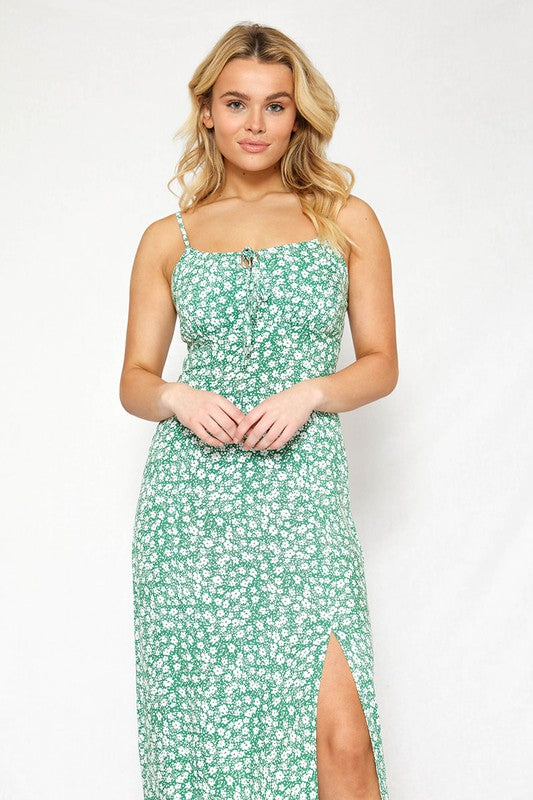 Miss Sparkling |Front Side Slit Maxi Dress