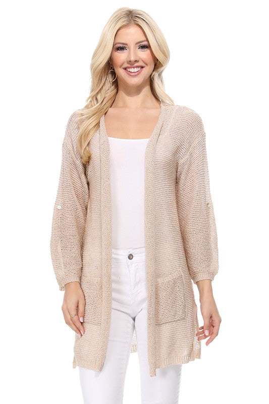 SS See Through Stitch Sweater Long Cardigan – My Pampered Life Seattle