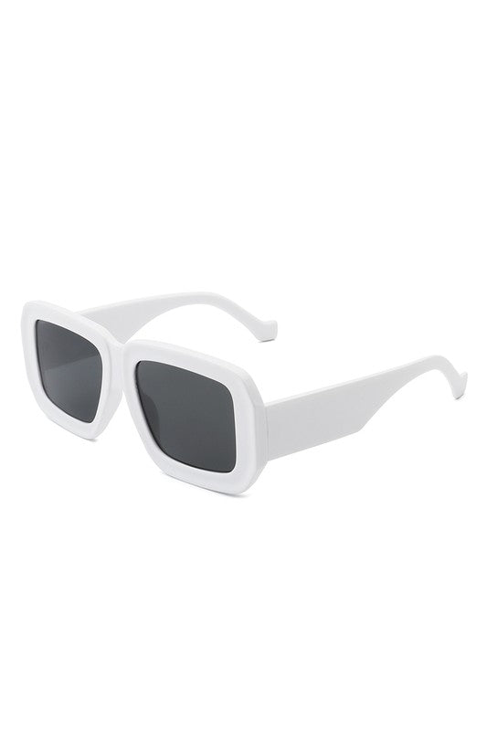 Square Retro Bold Fashion Flat Top Sunglasses - Online Only