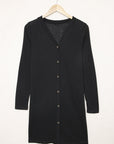 Solid Open-Front Buttoned Cardigan