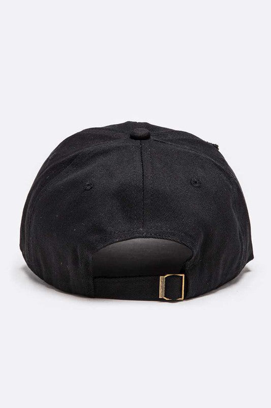 Crystal Fleur De Lis Fashion Cap in Black