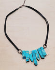Regalite Slab Necklace with Leather Closure 252j