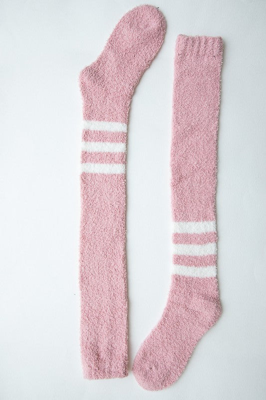 Leto Accessories Knee-High Boucle Socks