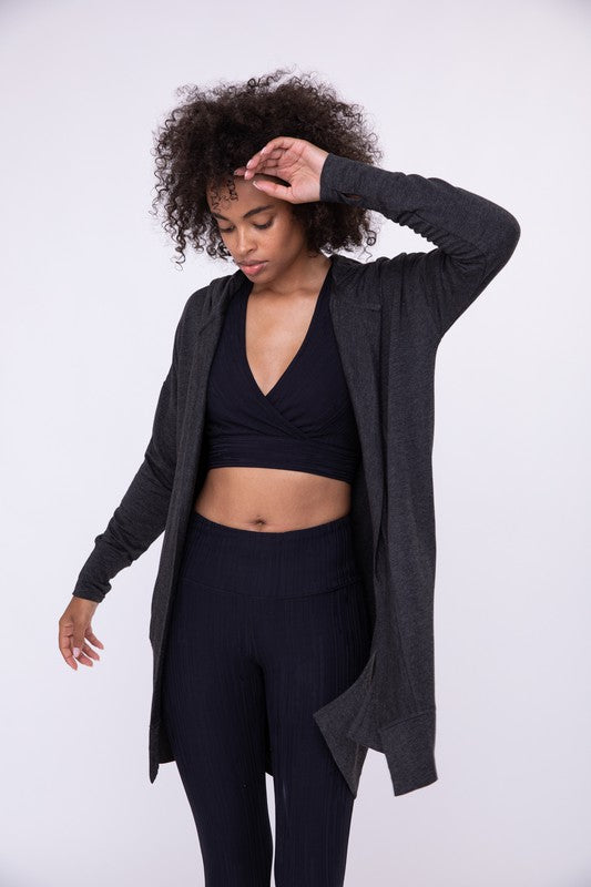 Mono B Longline Hooded Cardigan with Pockets - Online Only