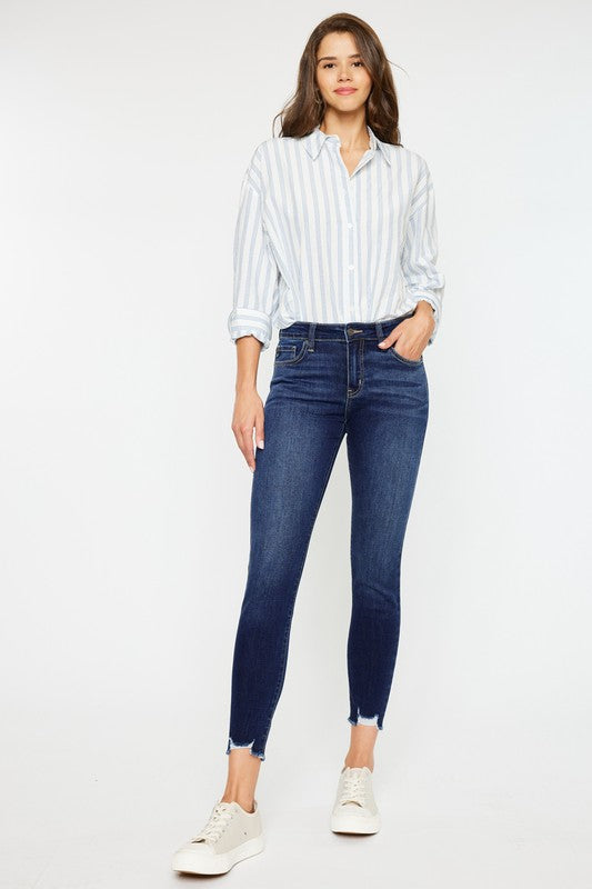 Kan Can USA Mid Rise Ankle Skinny Jeans
