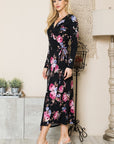 Rosalie Floral True Wrap Maxi Dress