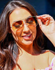 Julia Rose Caramel High Quality Unisex Aviator Sunglasses