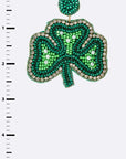 Clover Beaded Saint Patricks Day Earrings
