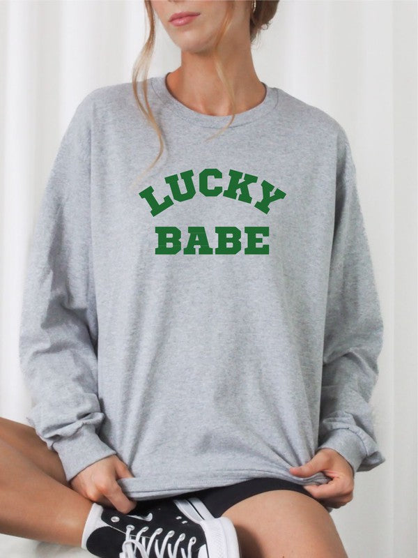 Lucky Babe St Patricks Day Sweatshirt