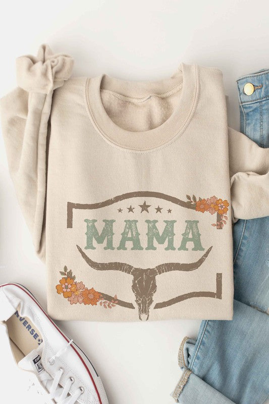 Longhorn Floral Mama Graphic Sweatshirt