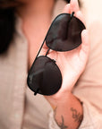 Julia Rose Black Black Unisex Aviator Sunglasses