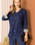 Alani Suede Top with Pearls - My Pampered Life Seattle
