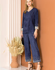 Alani Suede Top with Pearls - My Pampered Life Seattle