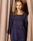 Annie Suede Top with Pearls - My Pampered Life Seattle