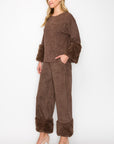Amal Suede Pant with Fur - My Pampered Life Seattle