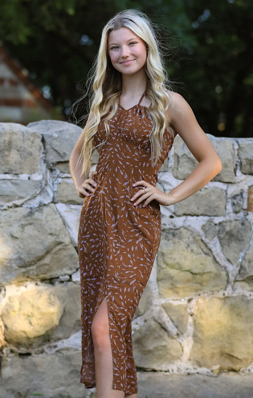 Miss Sparkling |Front Side Slit Maxi Dress
