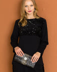 Kimmie Knit Top with Sequin Sparkles - My Pampered Life Seattle