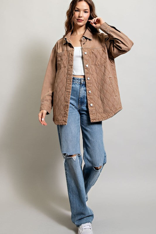 Eesome |Quilted Button Down Jacket