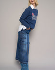 Denim Lab USA Cargo Pocket Long Skirt