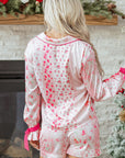 Floral Shirt Satin Tie and Shorts Pajama Set