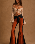 GJG Denim Velvet Riot Bell Bottom Jeans — Black & Copper