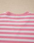 Stripe Puff Sleeve T-Shirt & Drawstring Shorts Set