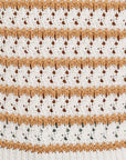 Round Neck Ruffle Sleeve Stripe Knit Top