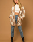 Gilli Checker Graphic Sweater Cardigan