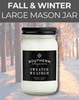 Large Mason Jar: Fall & Winter Scents Candle