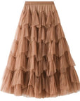 Miss Sparkling | Tiered Chiffon Midi Skirt