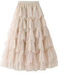 Miss Sparkling | Tiered Chiffon Midi Skirt