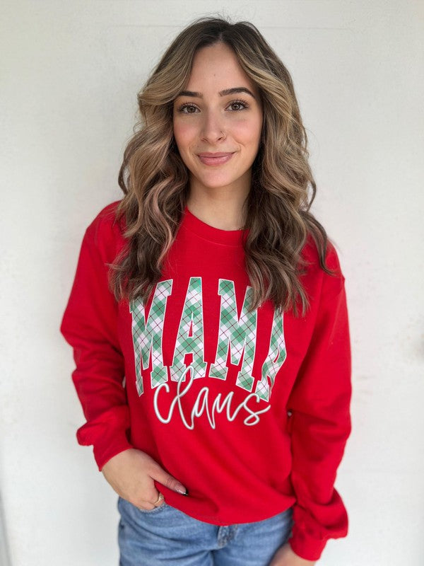 Plus Size Plaid Mama Claus Sweatshirt