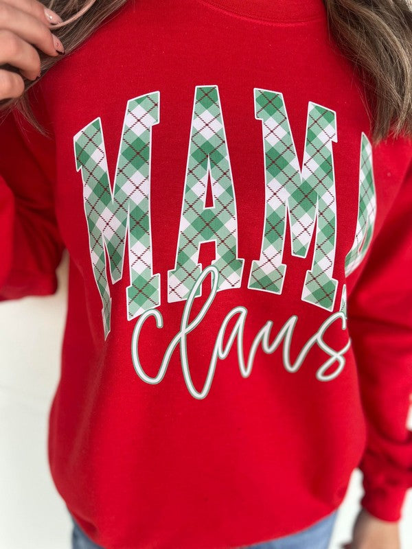 Plus Size Plaid Mama Claus Sweatshirt