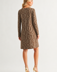 JOH Apparel Aurora Printed Faux Suede Dress with Pockets
