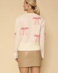 Bow Intarsia Cropped Cardigan — Sweet Cottagecore Knit Sweater
