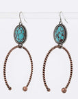 Turquoise Textured Drop Western Earrings