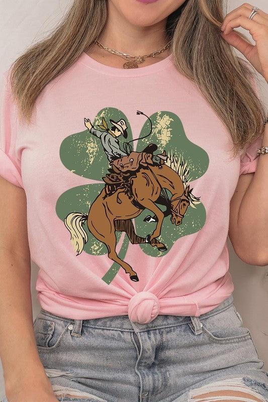 Lucky Bronco St. Patrick&#39;s Day Unisex Short Sleeve Graphic Tee